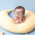 A newborn, baby, sleeping-after massage