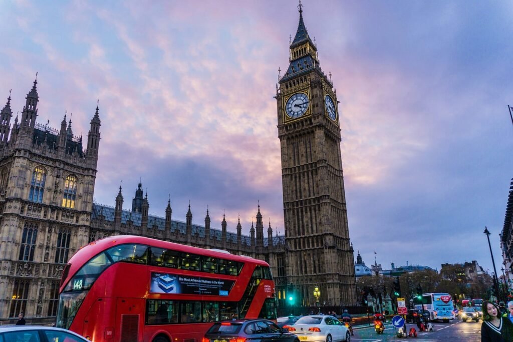 London, red bus and big ben