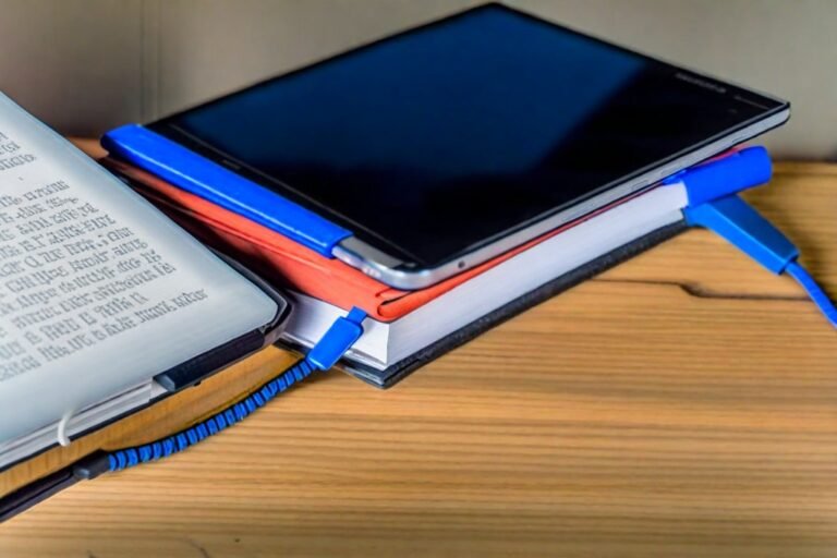 Digital reader plugged into a book